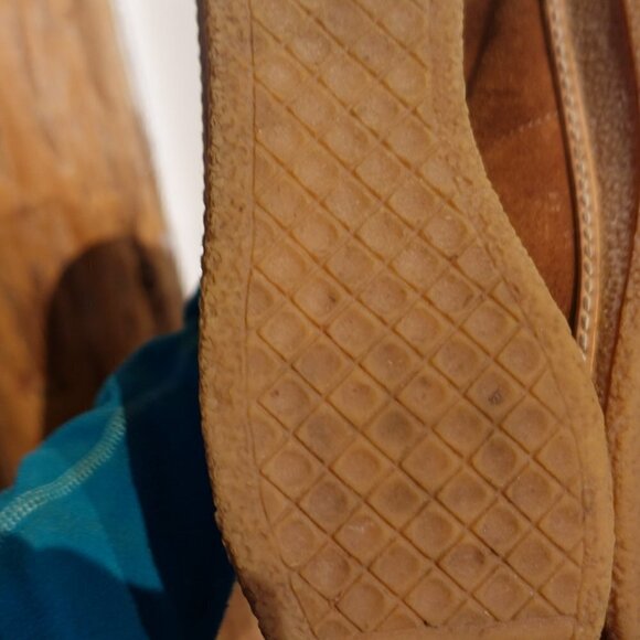 Vintage Leather Suede Town & Country Tan Ankle Boots Lace Up 7.5 Women's Booties - Picture 10 of 14